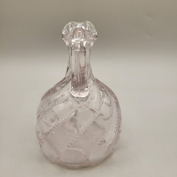 Antique George Duncan Beaded Swirl and Lens Sun Purple Glass Cruet 1880s - Picture 2 of 8